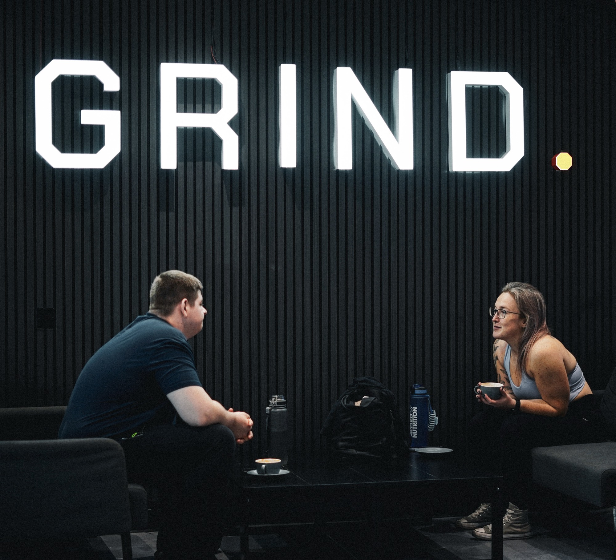 Inside GRIND, the coffee shop at TransFit Widnes